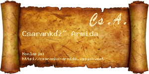 Csarankó Armida névjegykártya